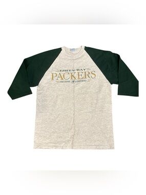 Vintage 1995 Green Bay Packers Salem Sportswear Raglan Tee Made in USA Size XL